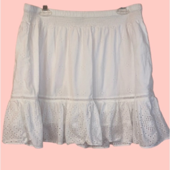 Madewell Ruffle Mini Skirt in WHITE Size Med - Picture 1 of 4